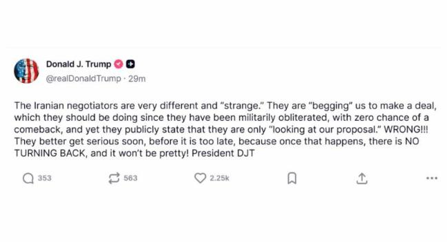 Trump Says Iran Must Get Serious Fast